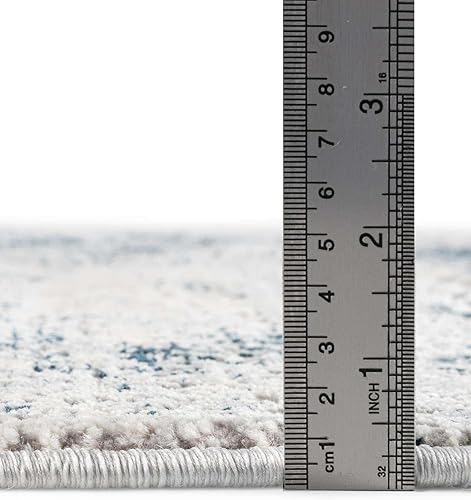 Miniatura 2 de Unique Loom Finsbury Collection - Alfombra Sarah (5 pies 3 pulgadas x 8 pies, ovalada, azulmarfil)