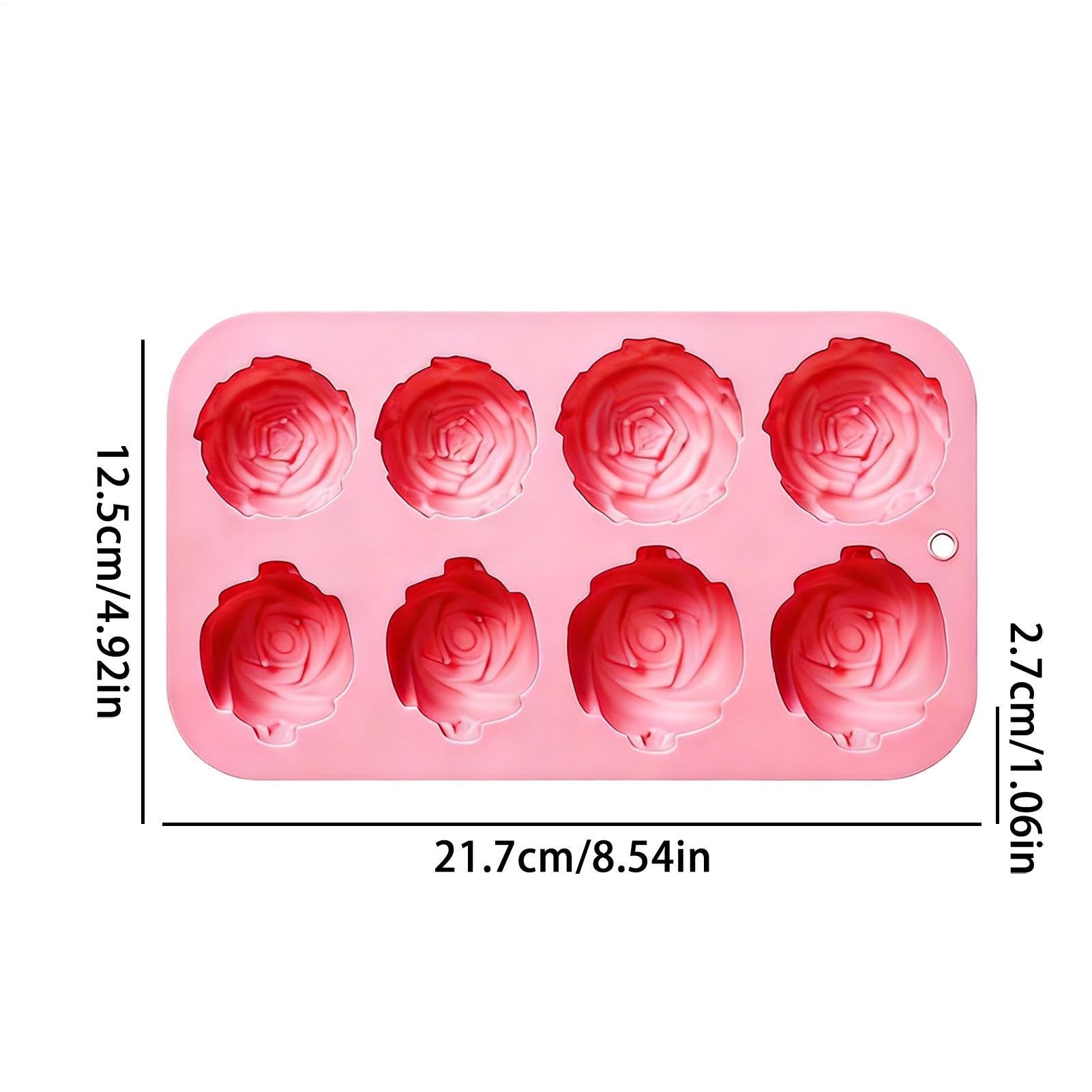 Moldes de chocolate de silicona con forma de rosa para hornear, molde de goma y caramelo para fondant de chocolate con flor de rosa de 6 cavidades, antiadherente, reutilizable para cubitos de hielo — view 2