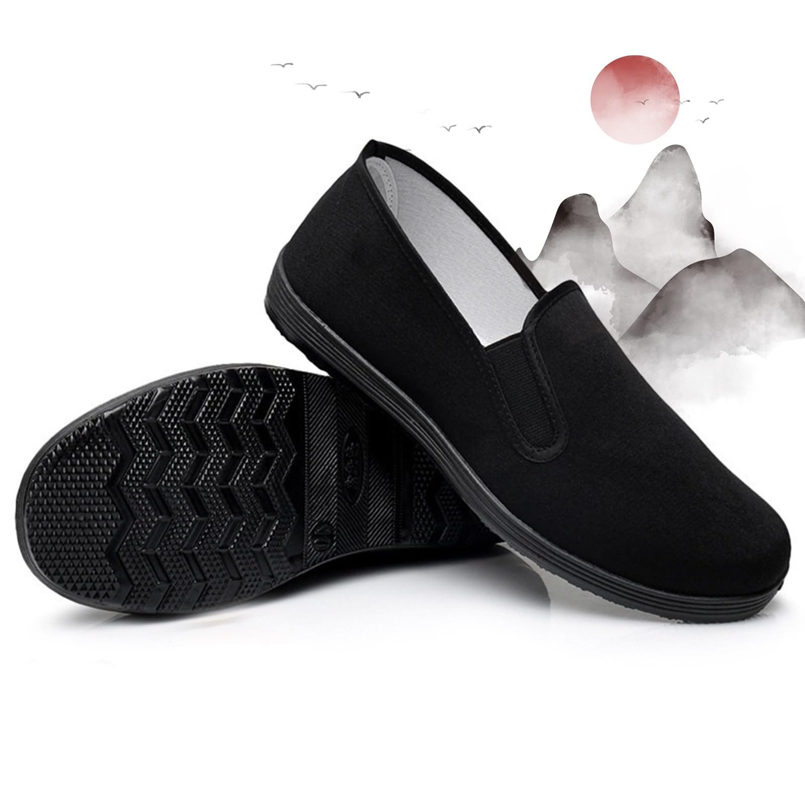 Old Beijing Cloth Shoes, Chinese Tai Chi Shoes, Kung Fu Shoes, Unisex Traditional Retro Casual Canvas Martial Arts Shoes, Rubber Sole