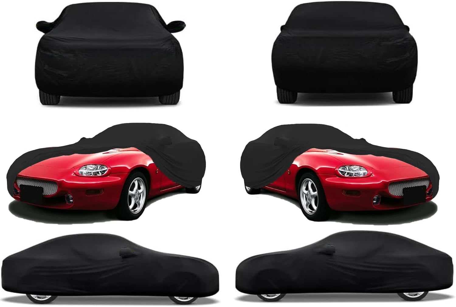 Fit Indoor Full Car Cover Dust-Proof Protection Compatible with Mazda MX-5 Miata (1990-2025), Indoor Breathable Car Cover for Dust-Proof, Underground Garage, Car Show(Black)