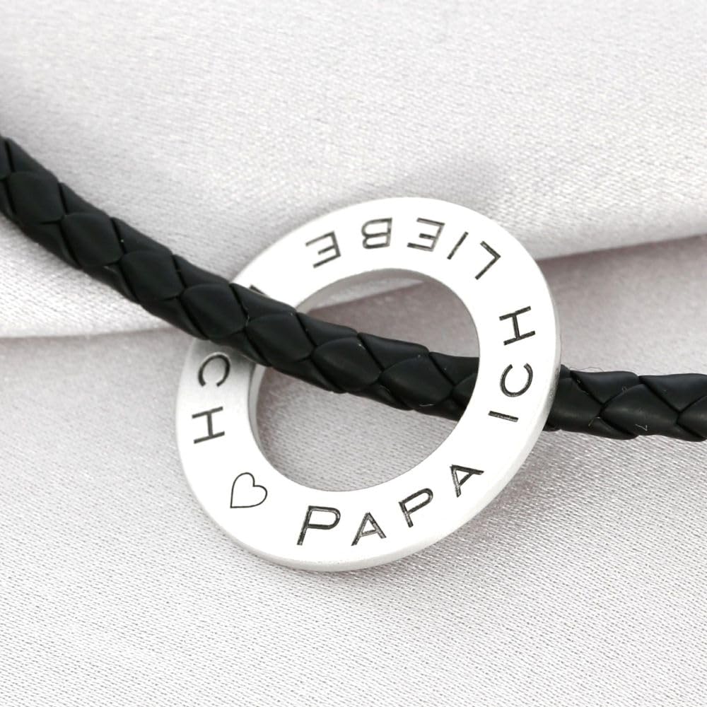 Herrenkette Koordinaten 925 Sterling Silber Kautschuk Gravur Anhänger Männerkette Gravur Namensgravur Herrenschmuck Geschenk Ring Kette GPS | HANDMADE IN GERMANY