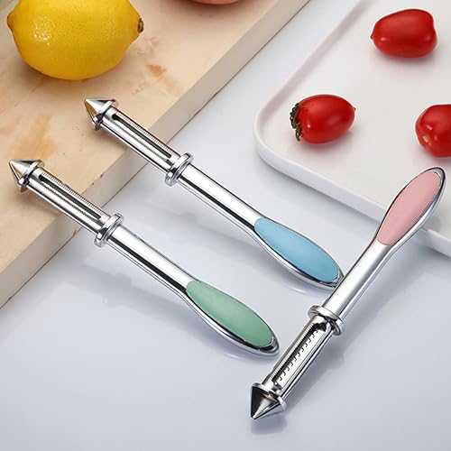 Miniatura 4 de BESTonZON Pelador para con herramientas Gadget Pelar Pepino Hogar Acero Inoxidable Cómodo Aleación Vegetal Patata Herramienta Multifuncional