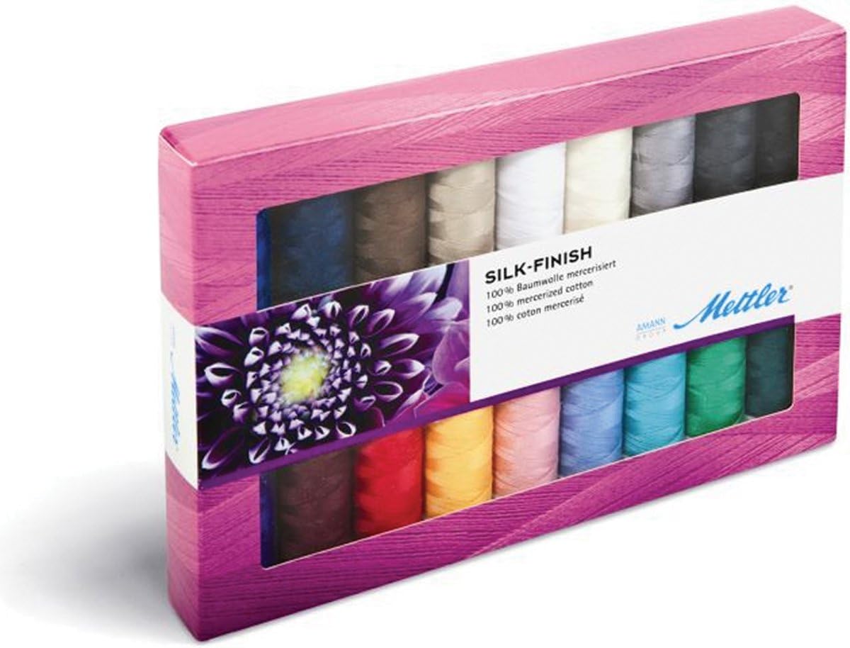American & Efird Mettler Silk Finish Cotton Gift Pack Article 105, 18 Color