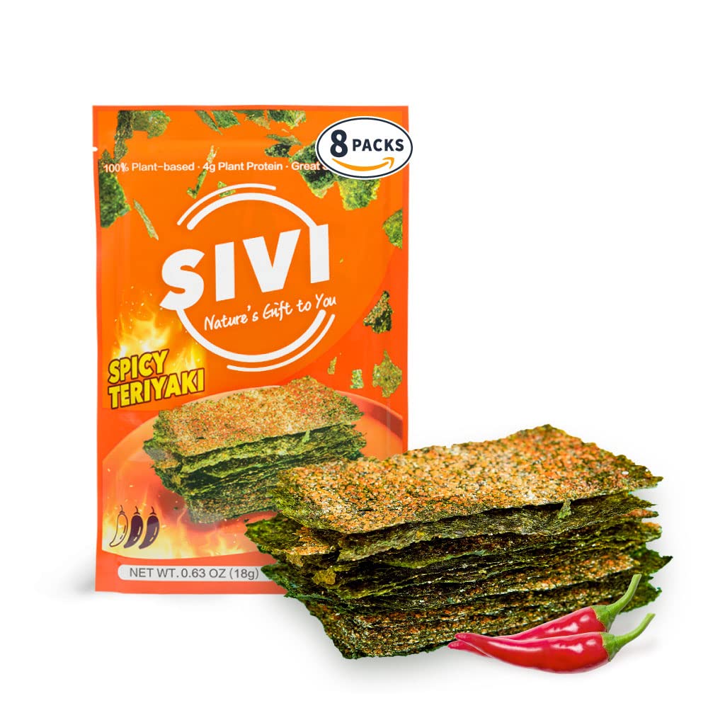 SIVI Teriyaki Seasoning Seaweed Snacks Pack of 4 Vegan