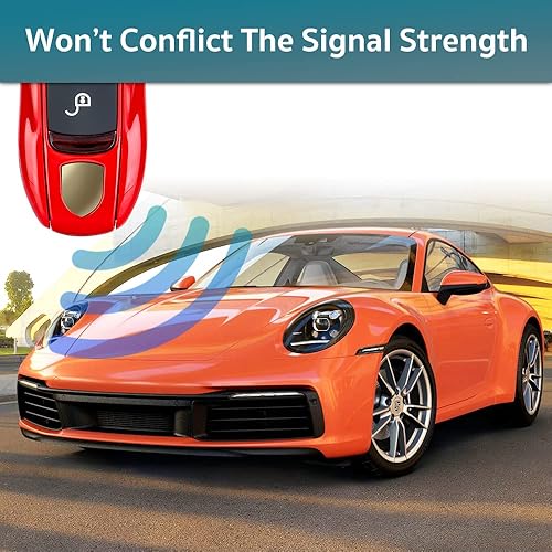 Miniatura 6 de Funda de repuesto pintada para llavero compatible con llavero Porsche (rojo)