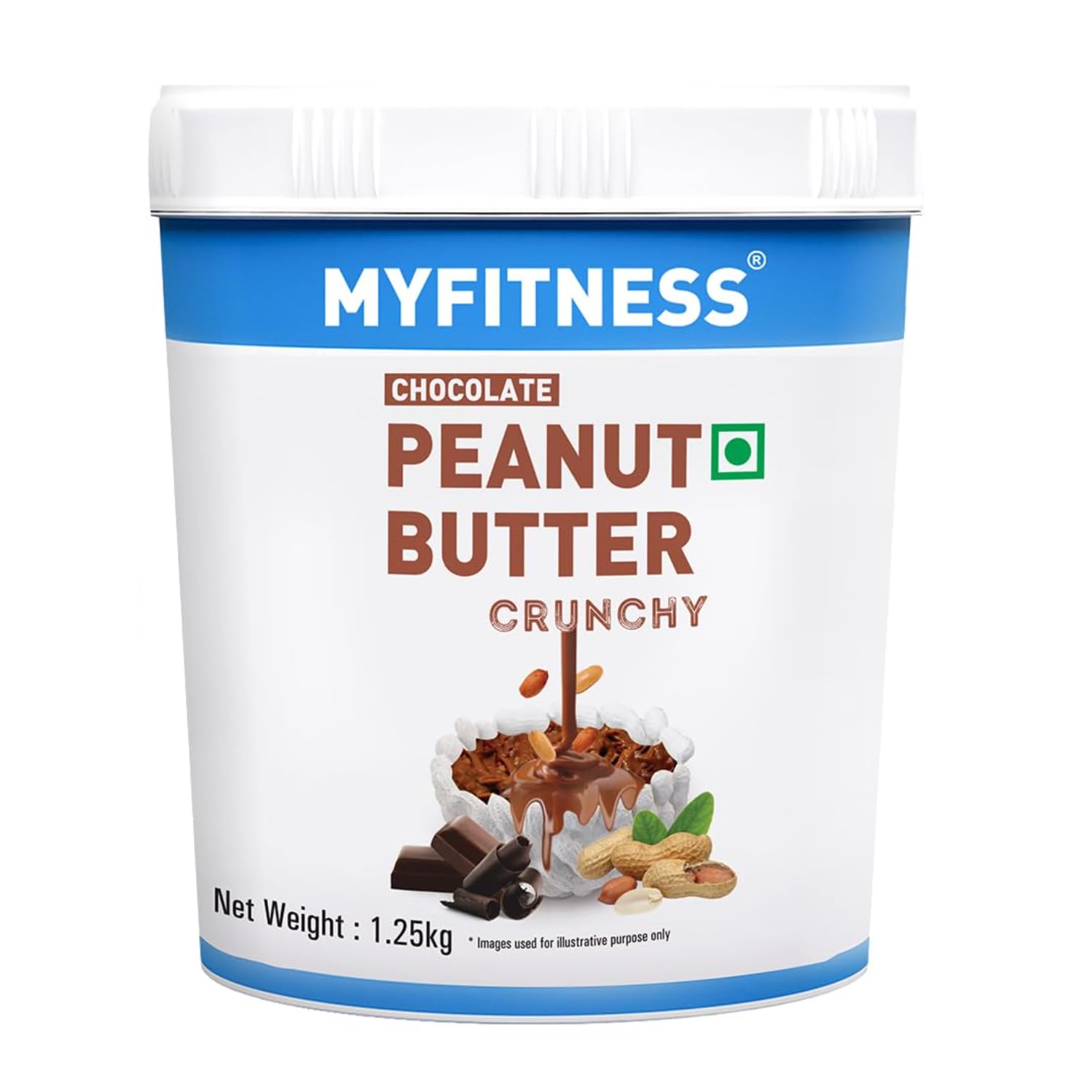 MYFITNESS Peanut Butter Chocolate Crunchy Non-GMO Gluten-Free No Preservative All Natural Ingredient High Protein Made with American Recipe (1250 Gm)