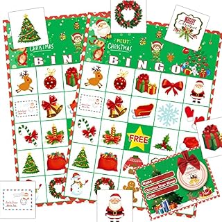 Party-Poter Christmas Bingo Christmas Party Games for Kids Christmas Bingo Games Christmas Party Bingo Game Christmas Bingo for Children Christmas Kids Bingo Game Xmas Eve Box Fillers for Kids