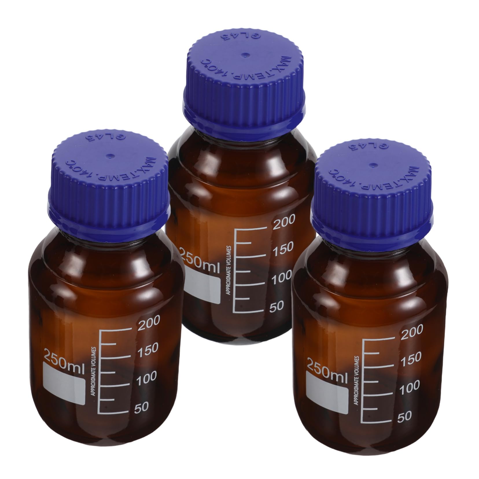 PRETYZOOM 3pezzi Bottiglia Reagenti in Vetro Piccola Bottiglia Per Conservazione Liquidi Contenitore Da Laboratorio Con Tappo Sigillato e Graduazioni Chiare