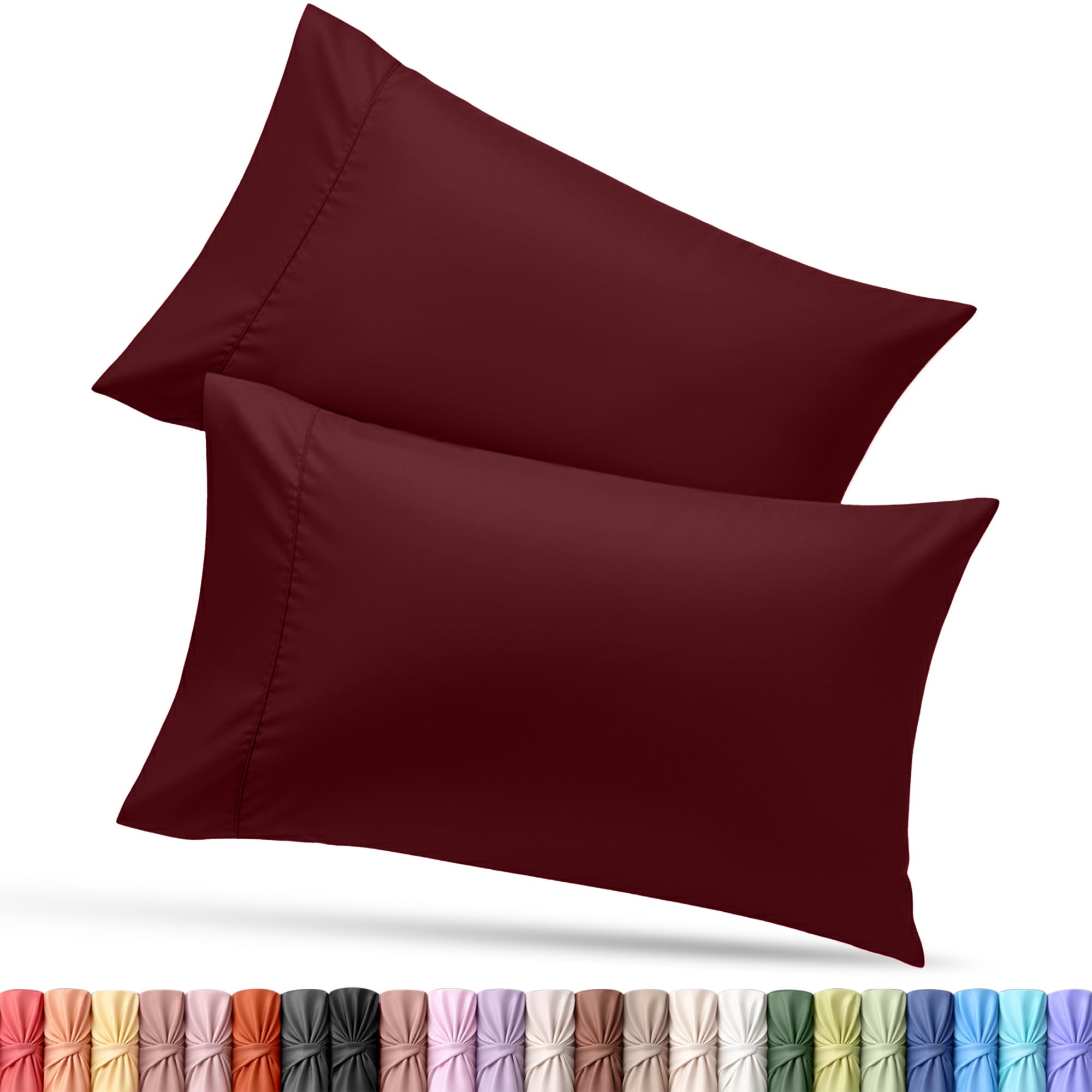 Utopia Bedding Queen Pillow Cases - 2 Pack - Envelope Closure - Soft Brushed Microfiber Fabric - Shrinkage and Fade Resistant Pillow Covers 20 X 30 Inches (Queen, Burgundy) โ image 1