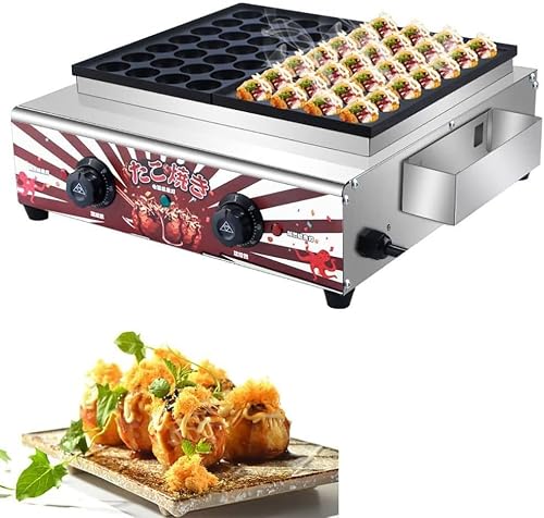 Memykoy Professional Takoyaki Maker 56pcs Japanese Octopus Ball Machine - High Power 2000W Grill with Adjustable Temperature Control