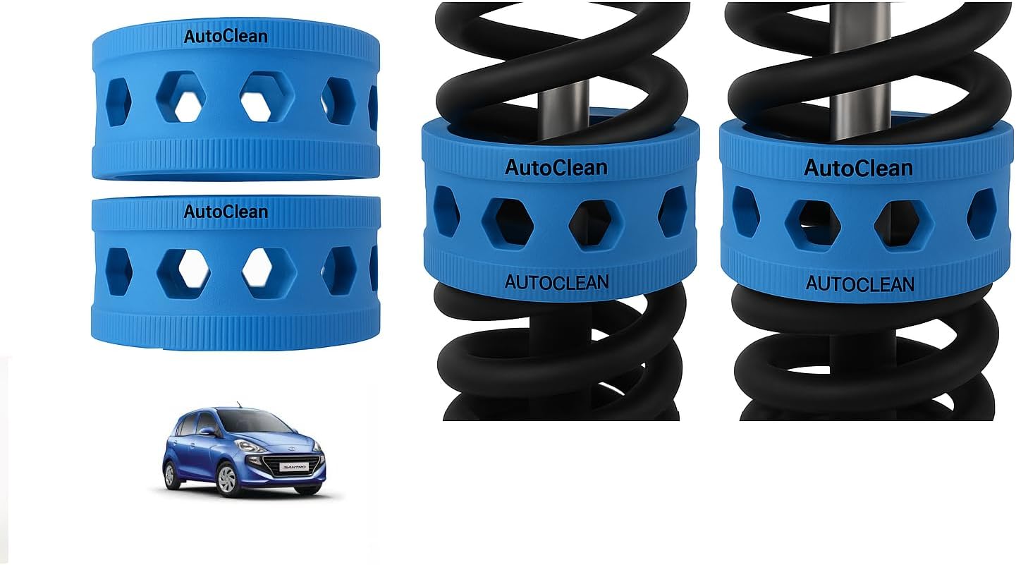 Autoclean Rear Coil Spring Rubber Buffer Kit for Santro (1998-2018) | Size D | Increases Car Height, Shock Absorber & Suspension Stabilizer Cushioner