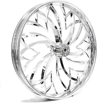26"x3.5" Heavy Duty Billet Front Rim 5-Spoke Deep Concave Design, CNC Machined Contrast Cut, Strong & Lightweight, Corrosion Resistant, Tubeless Ready Fits Harley Touring ABS 08-23