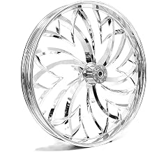 21"x3.5" Heavy Duty Billet Front Rim &ndash; 5-Spoke Deep Concave Design, CNC Machined Contrast Cut, Strong & Lightweight, Corrosion Resistant, Tubeless Ready &ndash; Fits Harley Touring ABS 08-23