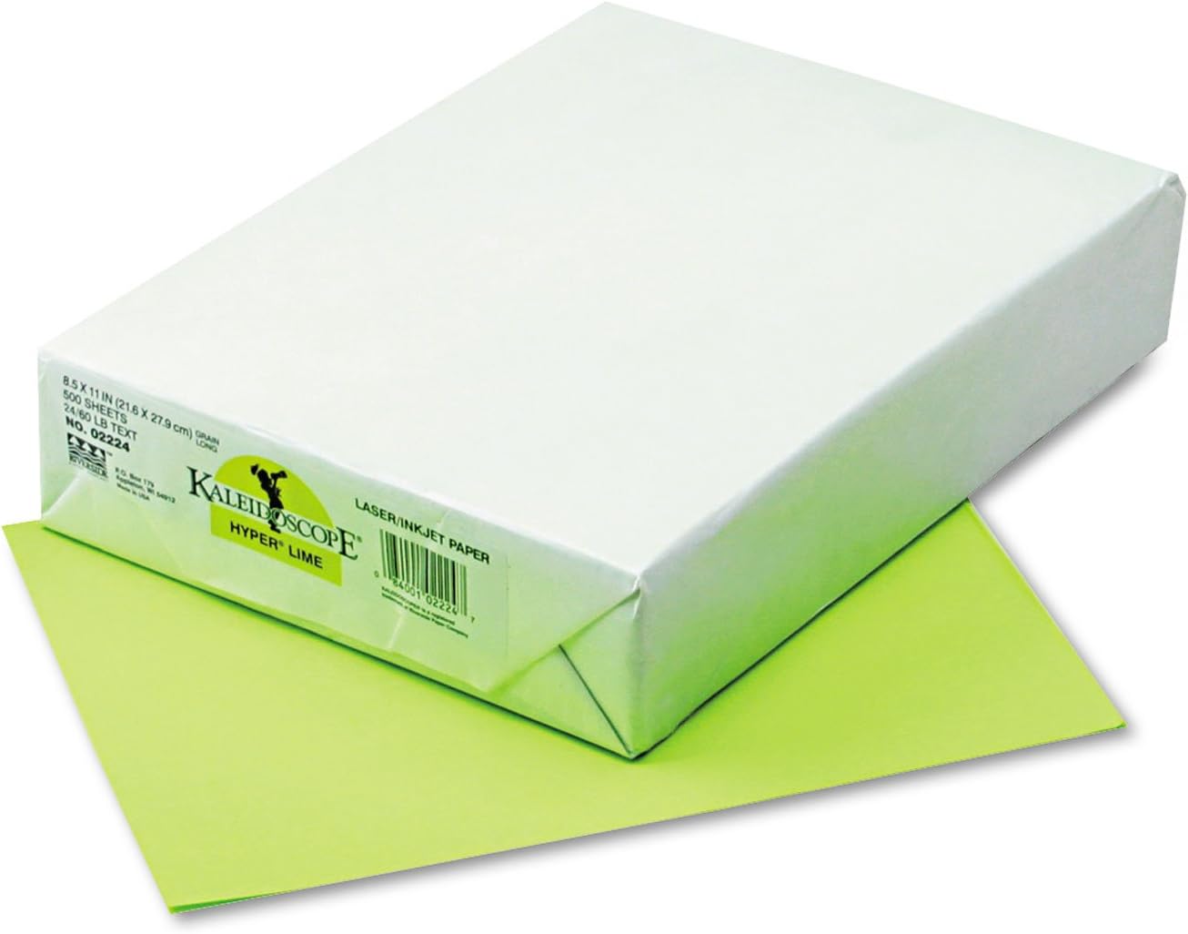 Kaleidoscope Multi-Purpose Paper, 8.5 x 11 Inches, Hyper Lime, 500 Sheets (102224)