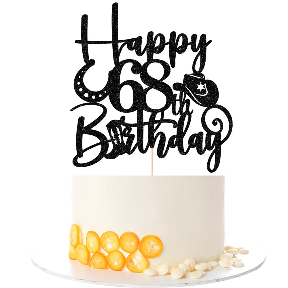 Kaoenla Cowboy Cake Topper-cowboy theme Happy 17th Birthday Decor,17th Birthday/Anniversary Party Decorations (68th) — image 1
