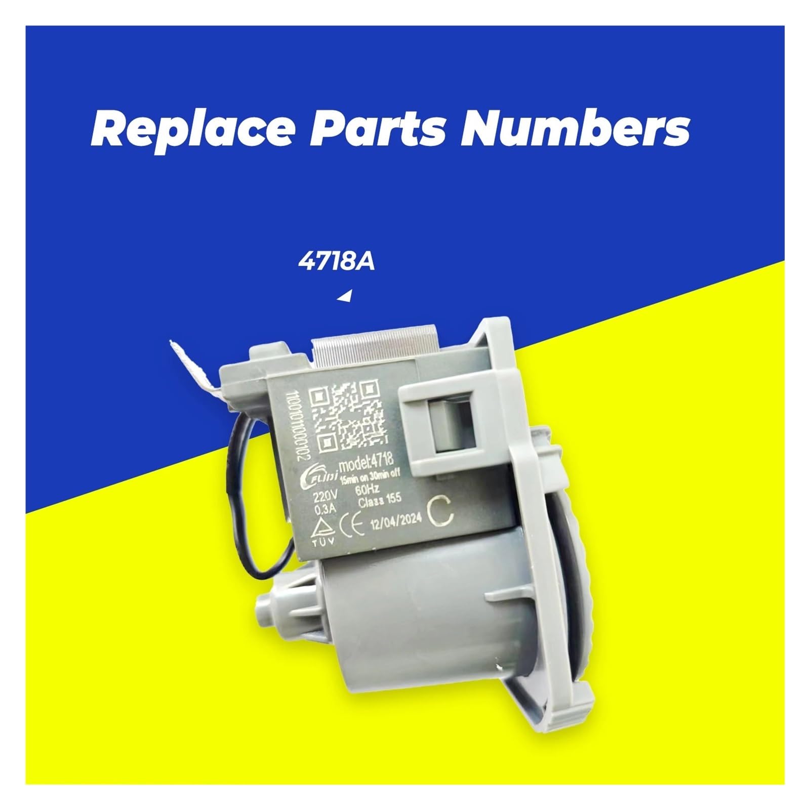 4718 220 V 60 Hz 0,3 A (15 Minuten ein, 30 Minuten aus) Ablaufpumpe for Geschirrspüler, kompatibel mit MIDEA, kompatibel mit COMFEE