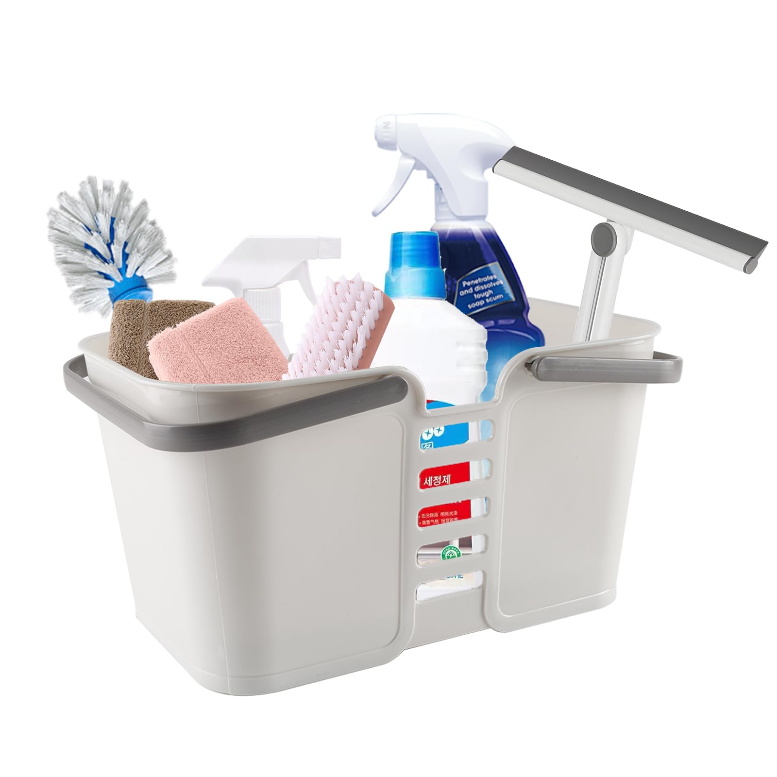 Yomjarl Cleaning Supply Caddy Large Cleaning Products Storage Organizer with Handles Portable Plastic Bucket Tool Storage Shower Caddy