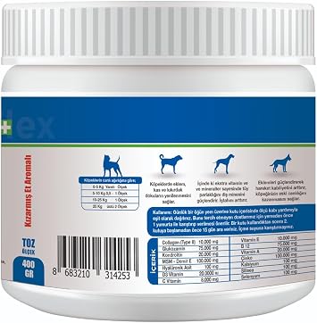 Collagen Glukozamin 400 gr Köpek Gelişimi İçin Yeni Nesil Multivitamin, Köpek Takviyesi - Yeni Nesil Kemik, Kas ve Eklem Destekleyicisi