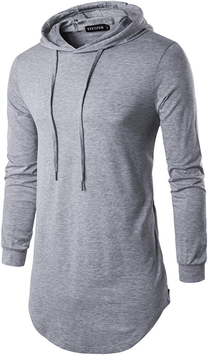 JedyfulMens Hipster Long Sleeve Side Zipper Hooded Shirt Pullover Sweatshirt