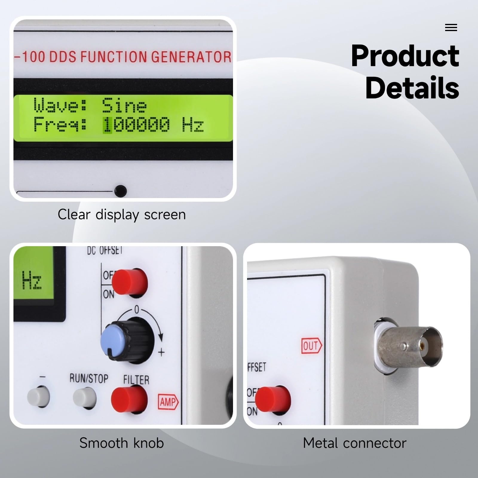 Signalgenerator 10Hz – 1MHz – Audio- Und Rechteckwellengenerator Mit Dämpfung 0-60 DB, Für Labor Und Wartung