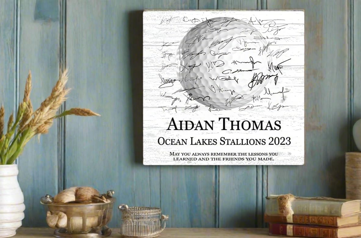 Broad Bay Sports Plaque Custom Recognition Award or Coach Gift - High School and College Senior Season End Gift or MVP - Solid Wood - 10.5x10.5 Inches
