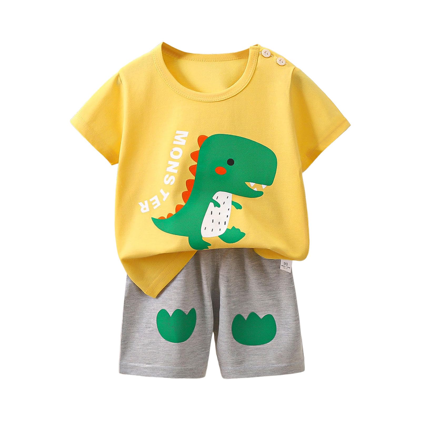 Conjuntos de verano para niños de 2 a 7 años con camiseta de cuello cómodo y pantalón corto 4