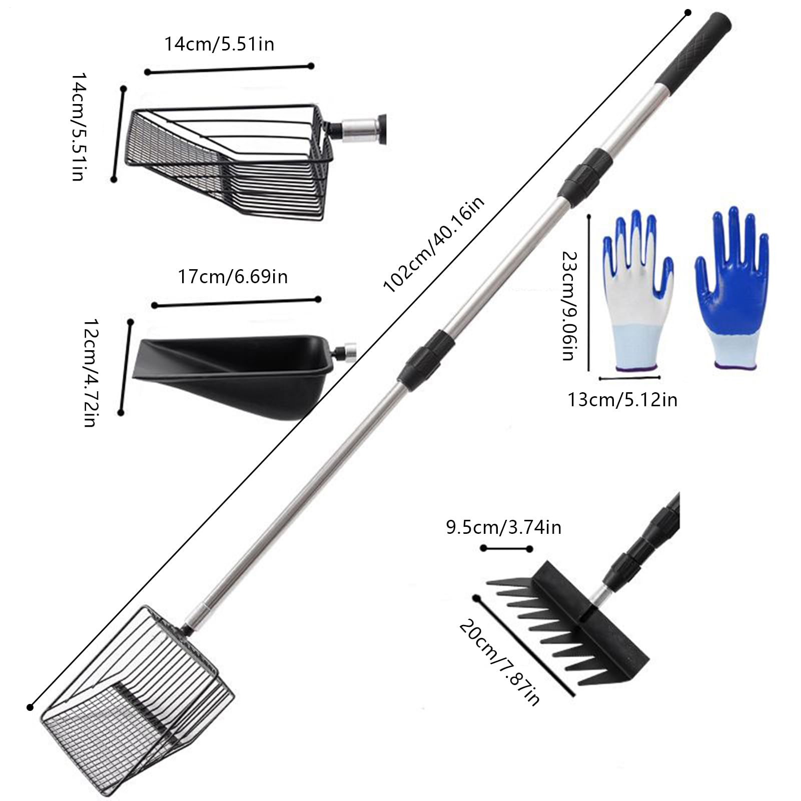 Ramasse-Crottes à Poule Outil nettoyant Multifonction Ergonomique 4 têtes