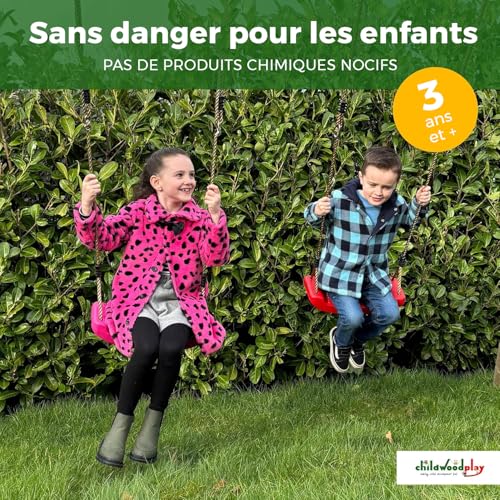 Balançoire pour structures d'escalade aires de jeux et arbres avec corde réglable