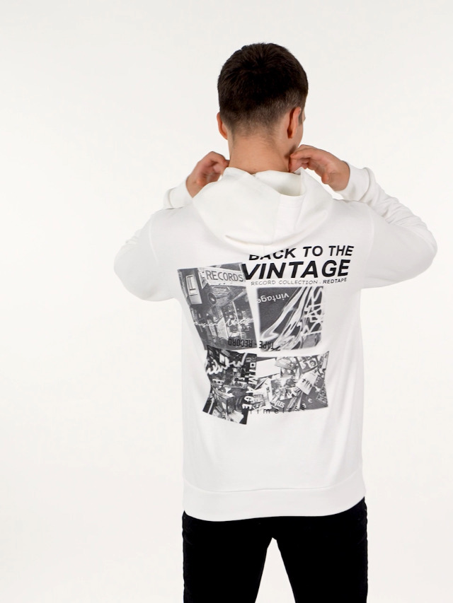 Buy Red Tape Graphic Hoodie for Men | Back to The Vintage Print