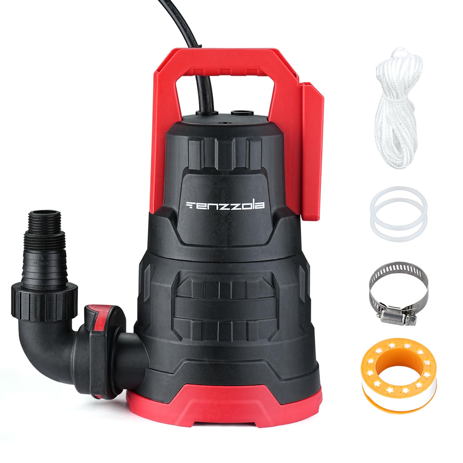 Sump Pump, 1 HP 3960GPH Submersible Utility Water Pump, Thermoplastic Portable Electric Water Removal Transfer Pump with 16.4FT Cord for Swimming Pool Basement Garden Pond Tubs Draining