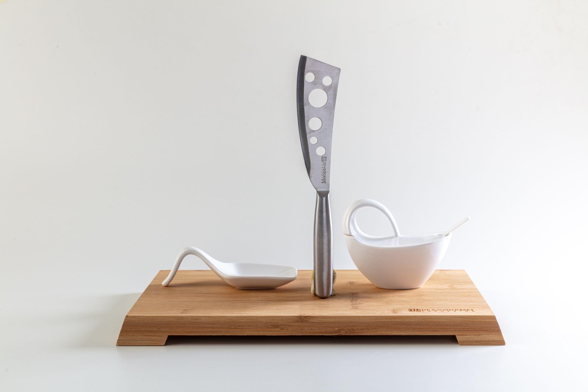 Kit Aperitivo Tagliere Legno Scuro 38,3x26,7x2,8 cm con Accessori
