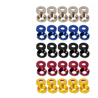 Aluminum Alloy M2 / M2.5 / M3 / M4 / M5 / M6 Colourful Anodized Countersunk Head Bolt Washers Gasket 10pcs Color Black, Size M4