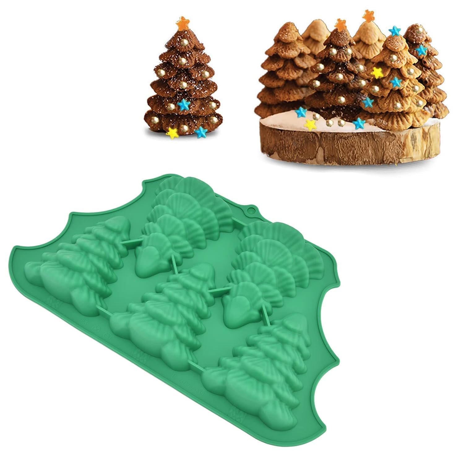 5 SLot Silicone Christmas Tree Mould DIY Baking Christmas Chocolate Candy Cake Muffin Jello Pudding Christmas Holiday Dessert Resin Home Decoration Candle Waxmelts Xmas Tree Handmade Soap Mold-image-16