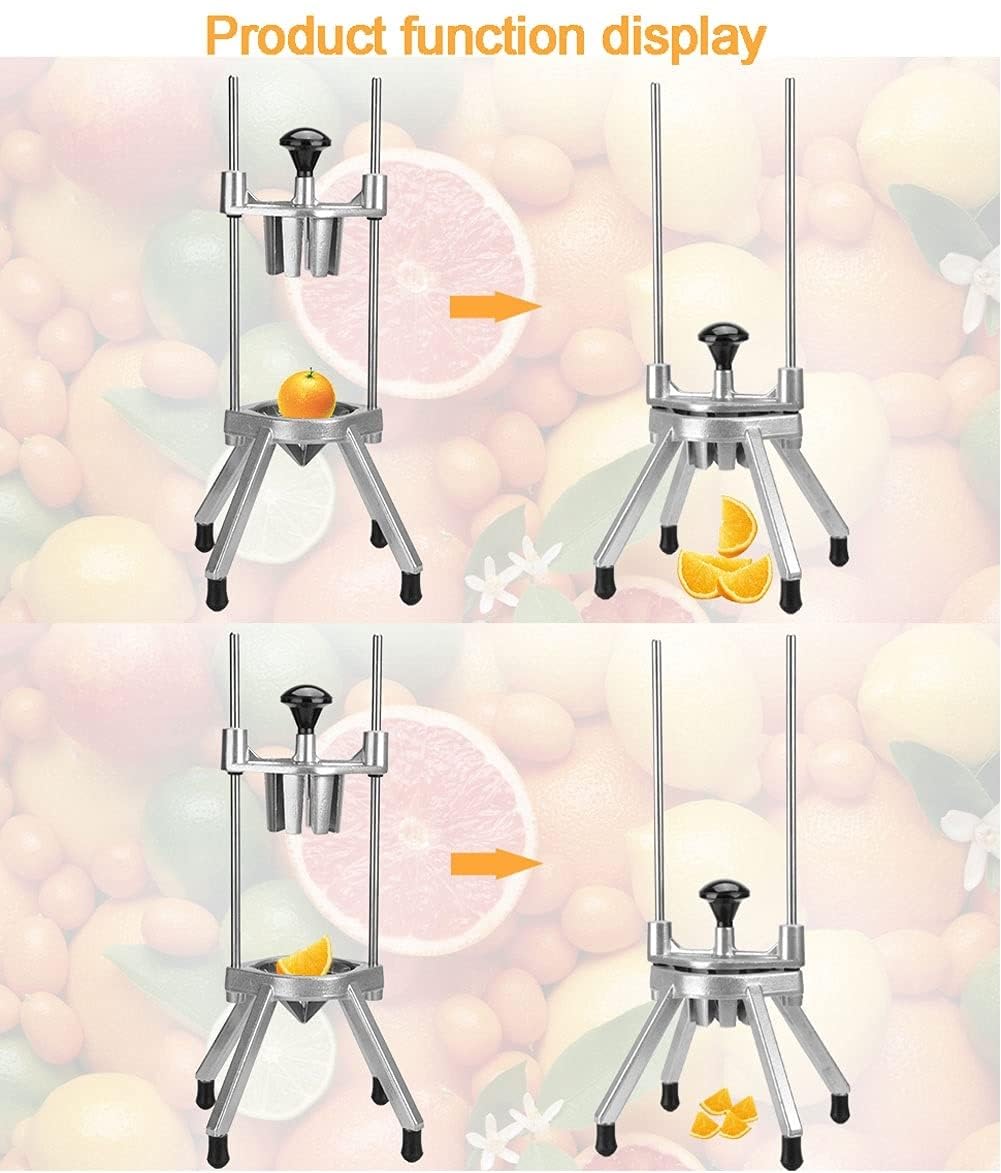 Coupe-citron commercial, coupe-citron avec deux 6 ou 8 quartiers, coupe-citron en acier inoxydable, coupe-fruits, coupe-citron, coupe-citron for fruits et légumes(8-Section)