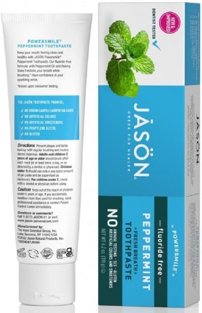 Powersmile Whitening Fluoride-Free Toothpaste, Powerful Peppermint, 6 Oz