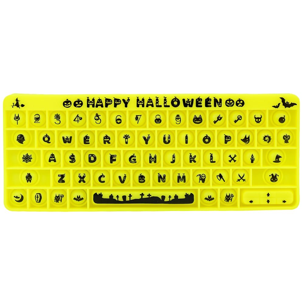 Push Toy Pop Bubble Fidget Sensory Toys Push It Pop Fidget Toys Keyboard Shape, Pop Silicone Popper Toy Learning Materials Game Gift for Kids