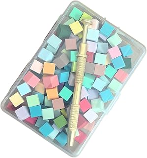 Esponjas suaves para uñas con bolígrafo de agarre, accesorios portátiles, suministros suaves para uñas, diseños artísticos, blanco/colorido, 100 piezas