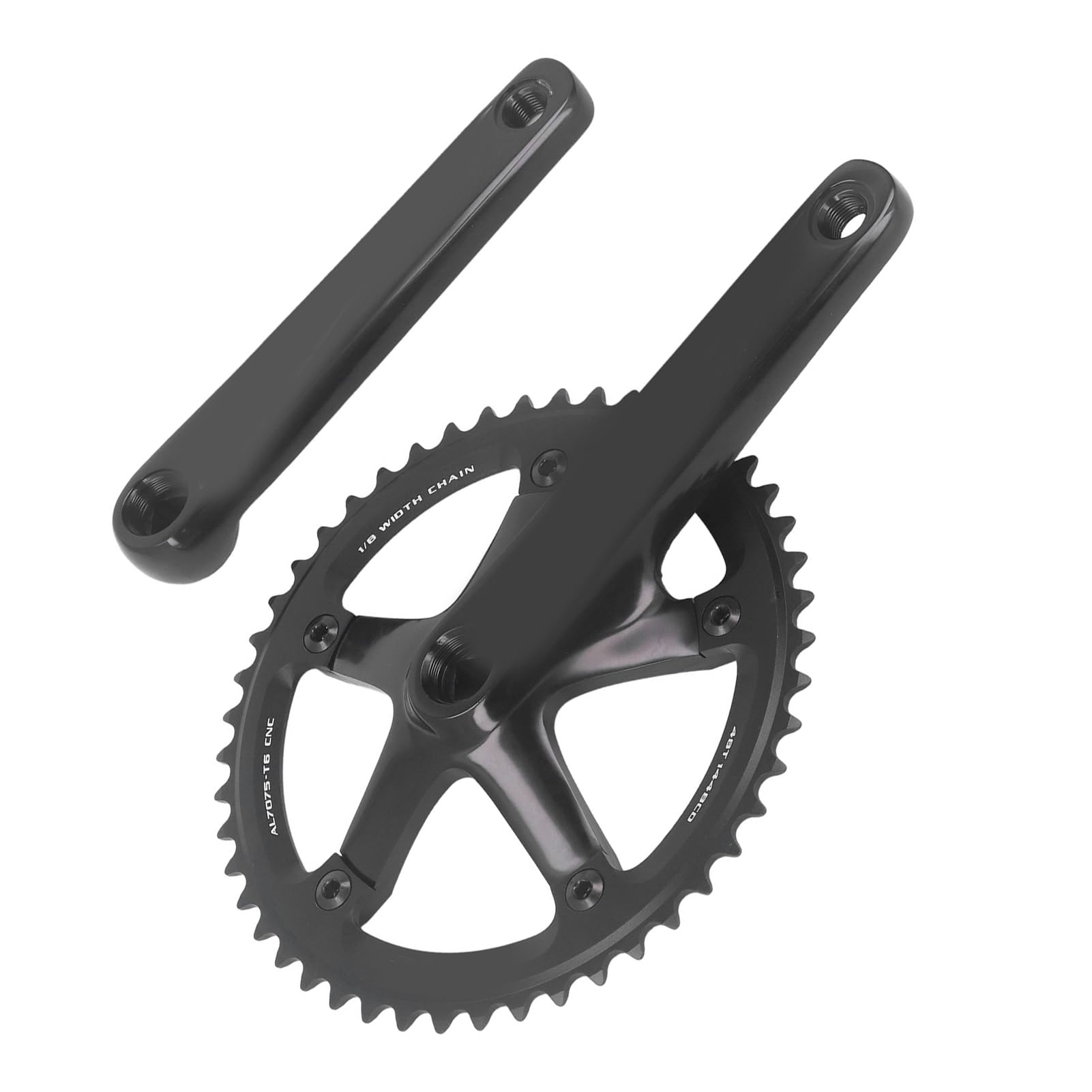 Rowerowy mechanizm korbowy 48T Zestaw korb ze stożkiem kwadratowym, jednobiegowa tarcza ze stopu aluminium do rowerów górskich, szosowych i rowerów z ostrym przełożeniem, trwała