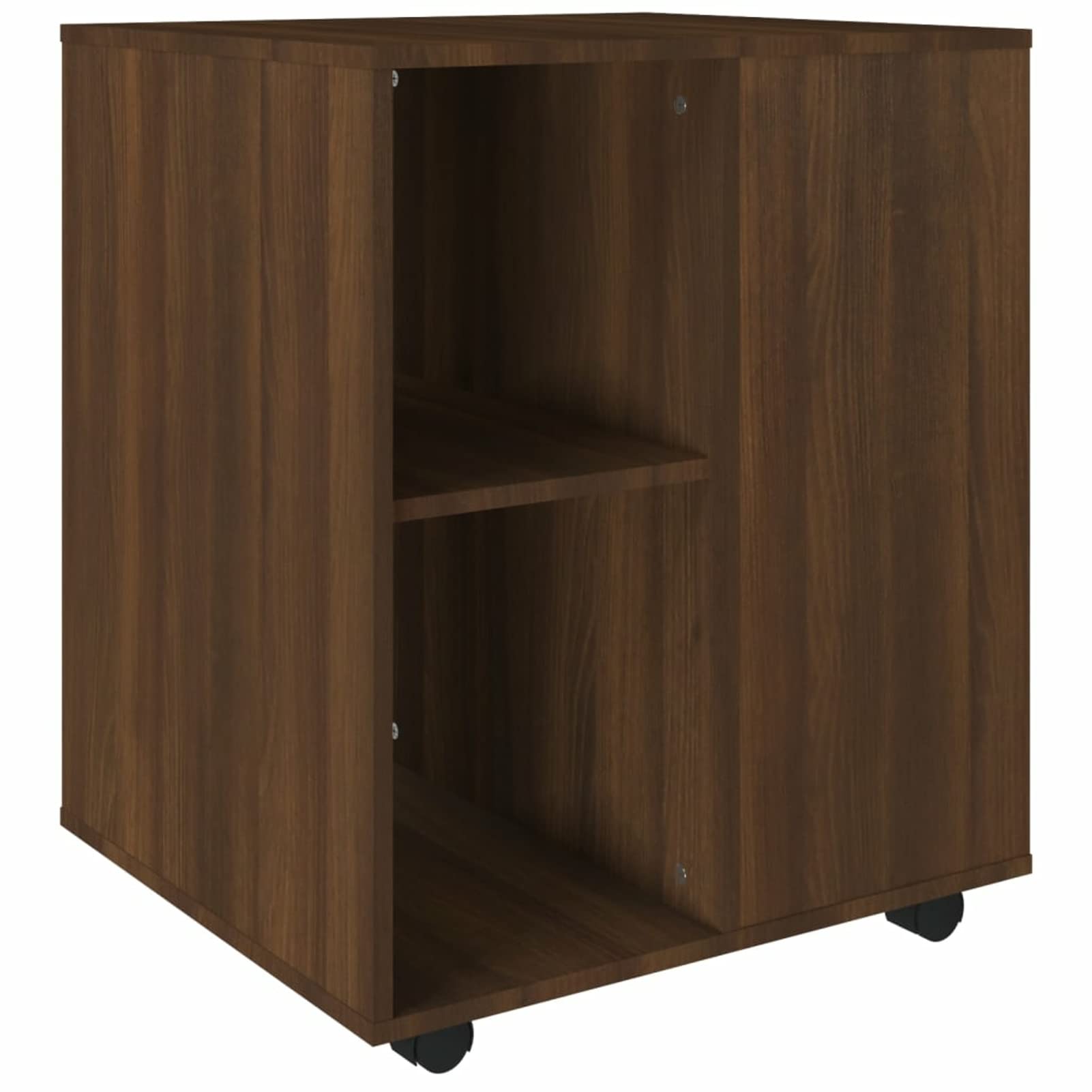 Armadietto con Ruote Rovere Marrone 60x53x72 cm in Legno,Carrello Porta Stampante, Mobiletto con Ruote, Supporto per Stampante in Legno, Classificatore per Documenti per Studio, Ufficio