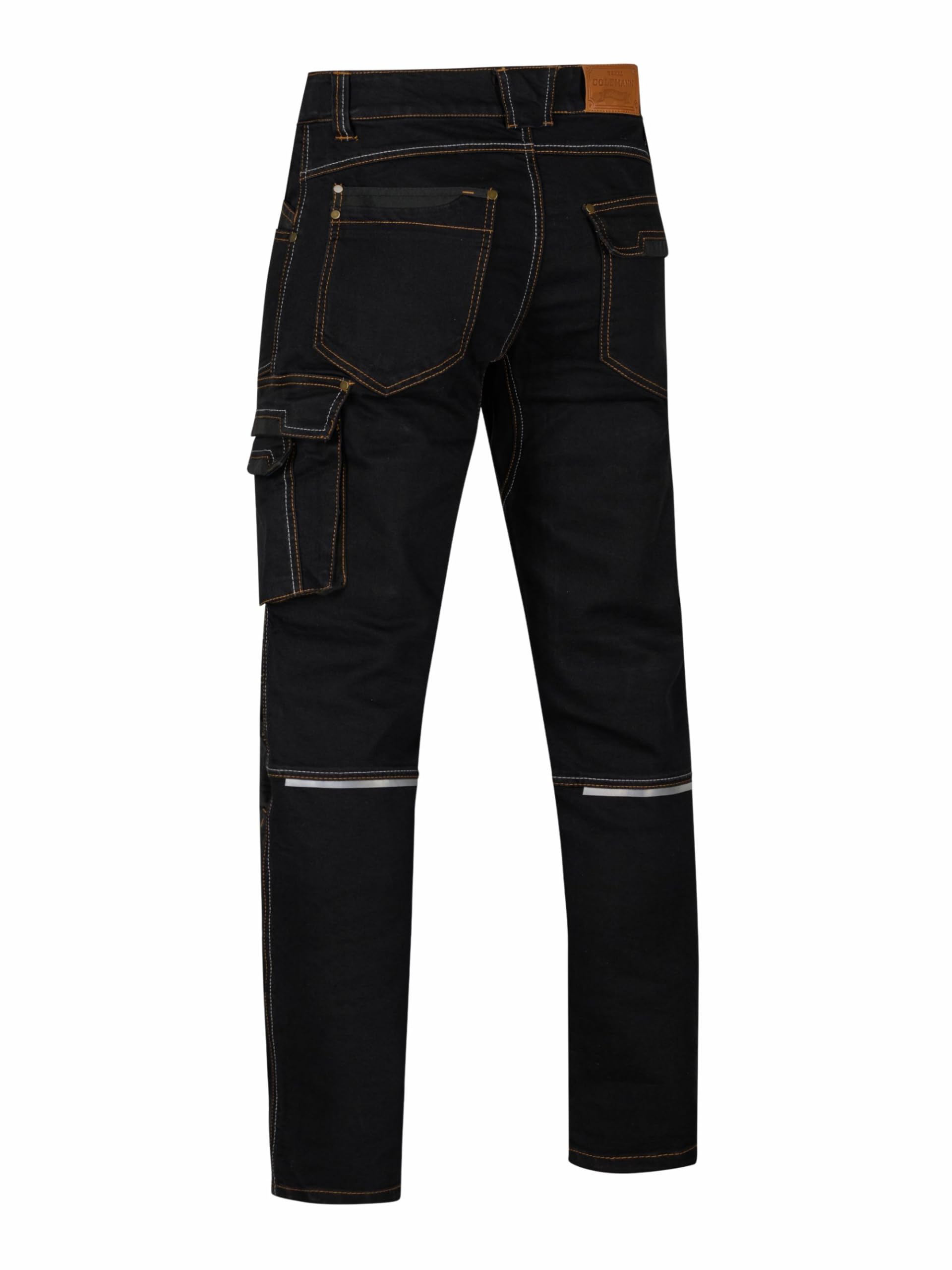Arbeitshose Herren Stretch Jeans mit 11 Taschen Kniepolstertaschen Zollstocktasche Arbeitskleidung Männer Freizeit Hobby Gartenarbeit Heimwerker Kfz Werkstatt Renovierung Auto Berufskleidung Handwerk