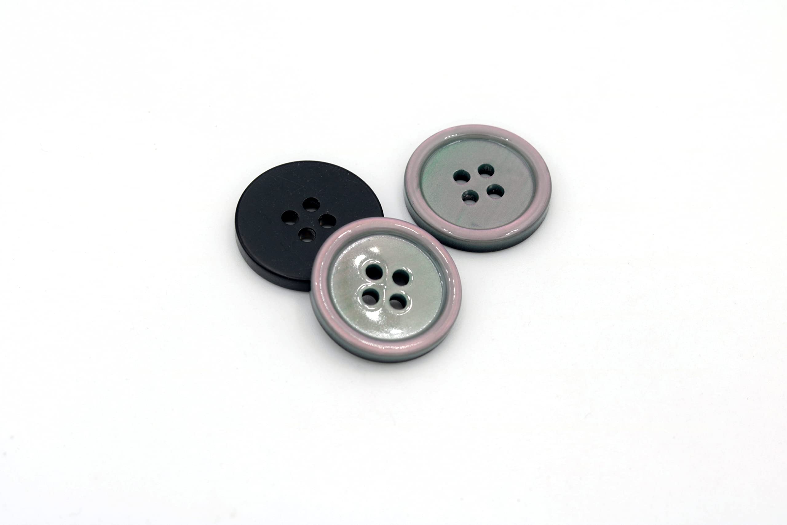20PCS 4 Holes Sewing Round Craft Buttons Resin Snaps for Blazer Shirts Clothes DIY Accessories (Black, 11mm)