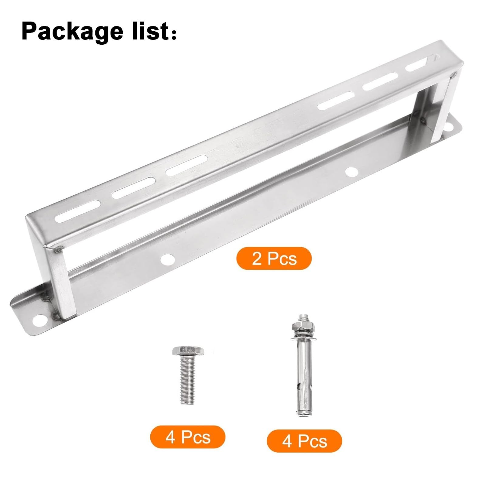 Supporto a terra in acciaio inox per condizionatore d'aria mini split, staffa di supporto per sistemi a condensatore e pompa di calore, 47,8 x 10 cm