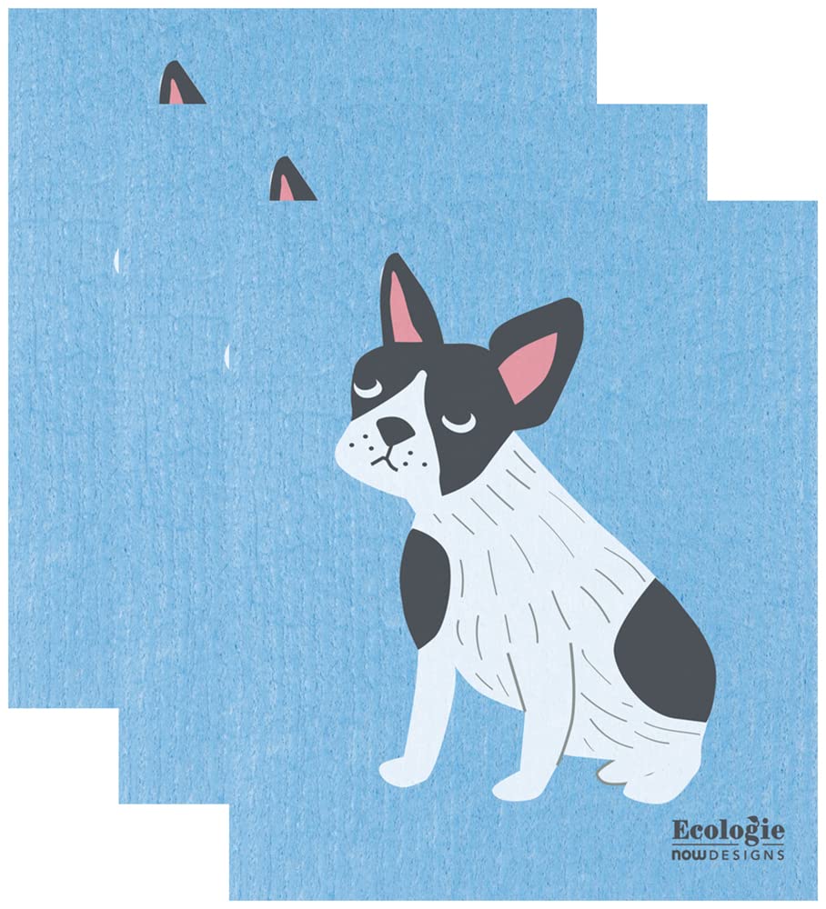 Ecologie Swedish Sponge Reusable Dishcloth Handsome Hound 6.5 x 8 inches, Set of 3