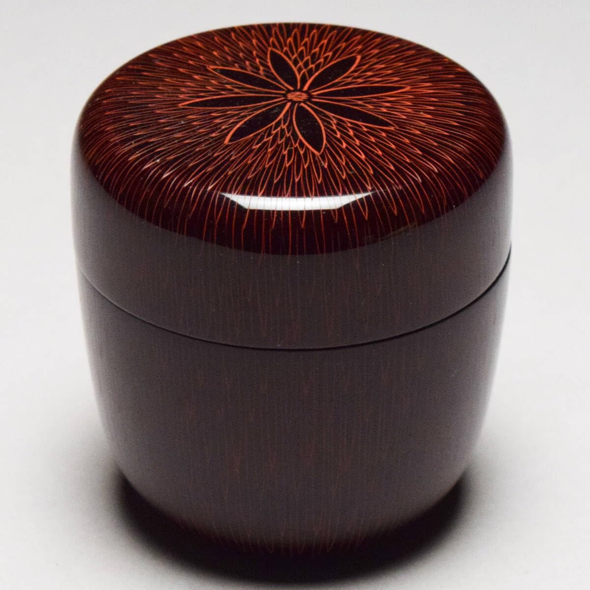 茶道具 薄器 中棗 黒漆塗 沈金 きんま彫 キンマ 蒟醤 木質 新品 関翠雲 Amazon.co.jp: 関翠雲讃岐キンマ塗沈朱花文棗※箱蓋なし茶器茶入蒟醤塗