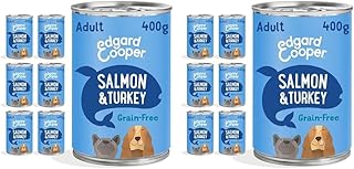 Edgard & Cooper Adult Dog Food Wet Natural 400gx6 Fresh Salmon & Turkey, Healthy, Tasty and Balanced Food Pack of 2