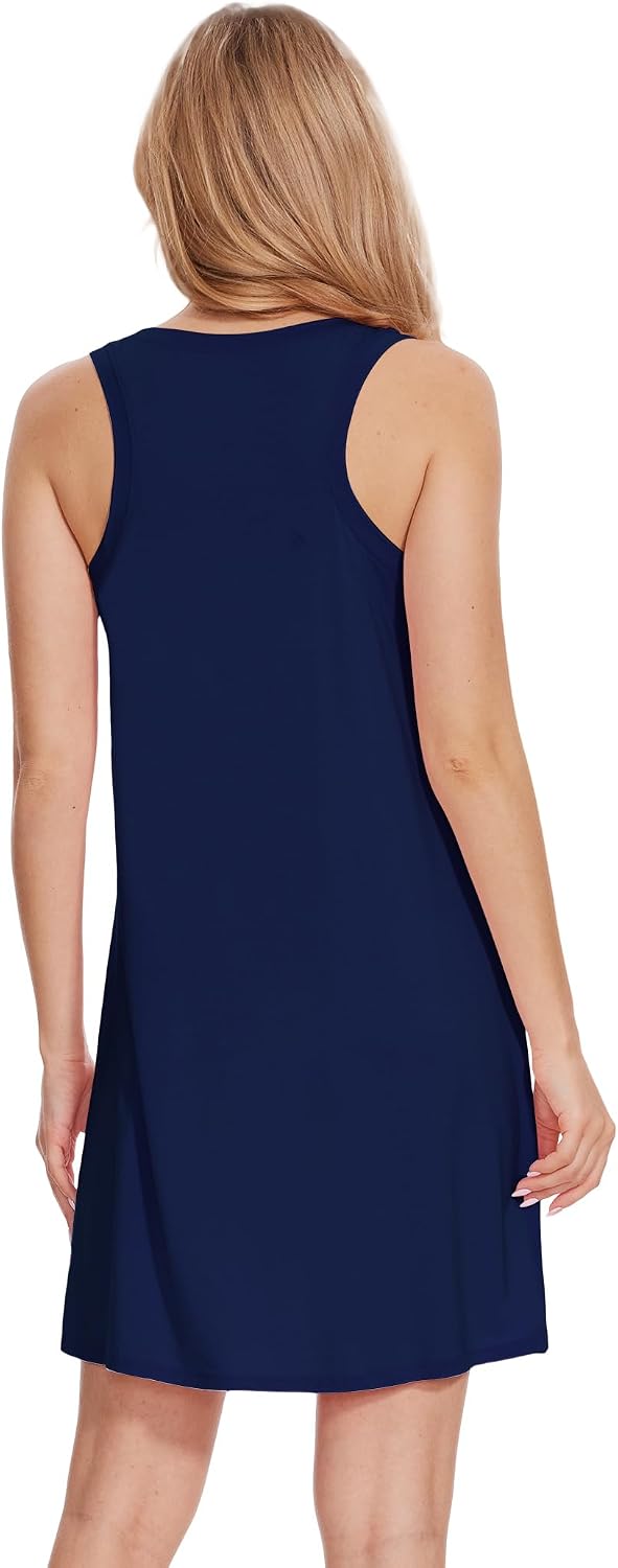 GYS Bamboo Viscose Sleepwear for Women Sleeveless Nightgowns Soft Tank Sleep Shirts Ladies Pajama Night Dress