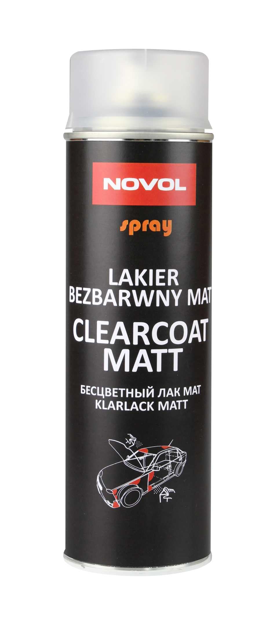 Novol Spray CLEARCOAT MATT aerosol 0.5L - Autobody Refinish Automotive Paint Car Repair Professional & DIY