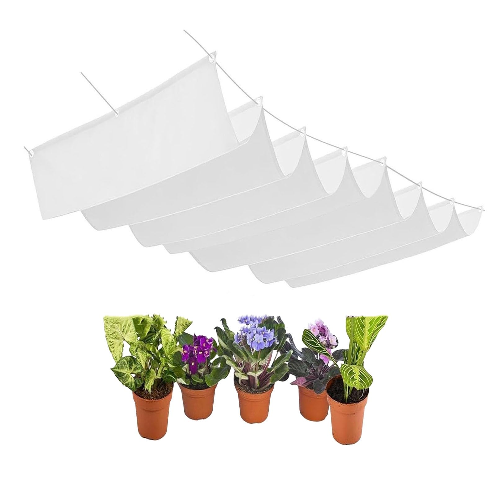 Voile d'ombrage rétractable vague 2.5x3.5m blanc imperméable
