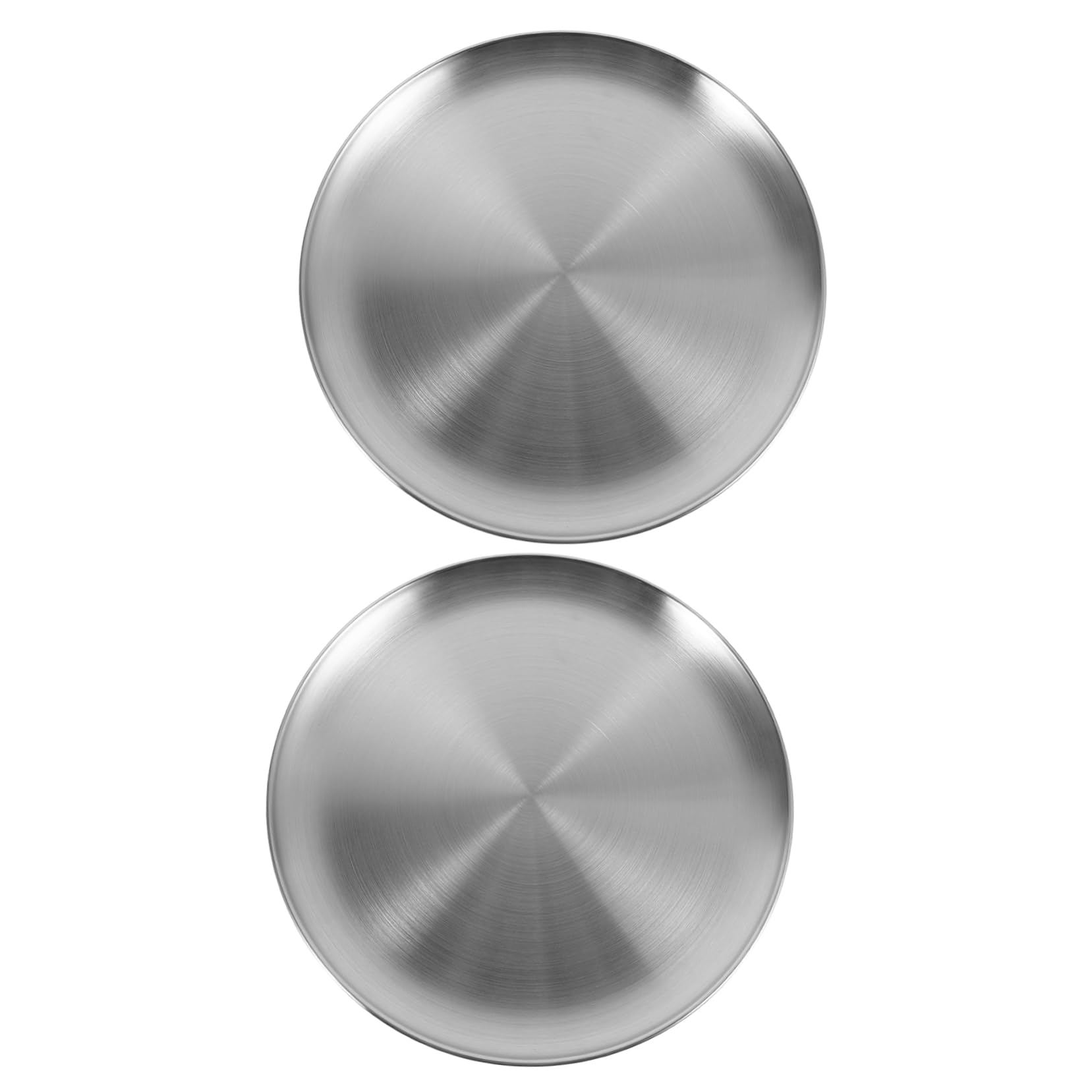 Plaque ronde acier inoxydable antiadhésive moule cuisson four plat barbecue lot de 2