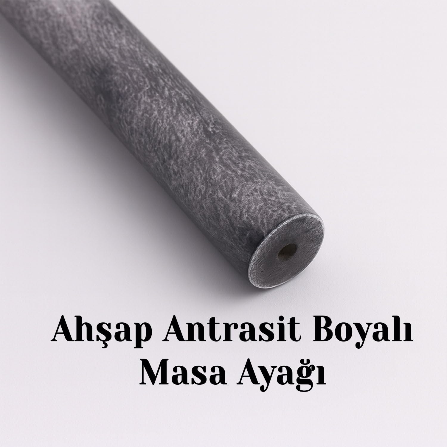 Antrasit Açılı Ahşap Masa Ayağı 65 cm Mobilya Dayanıklı Tasarım Masa Konsol Ünite Sehpa Dolap Ayak